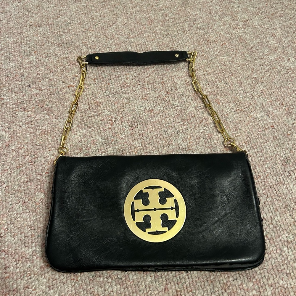 Two pocket Tory Burch Bombe Reva Clutch Bag